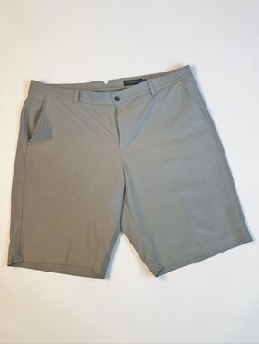 Dunning Men's Gray Chino Shorts Flat Front Button Closure Slash Pockets Casual